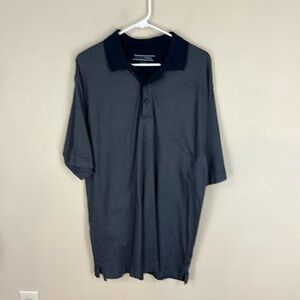 Cutter& Buck CB DryTec Navy and White Golf Polo Shirt Size Large